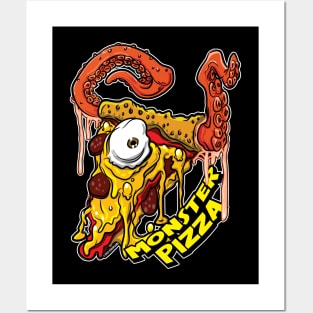 Monster Pizza Cyclops with tentacles Posters and Art